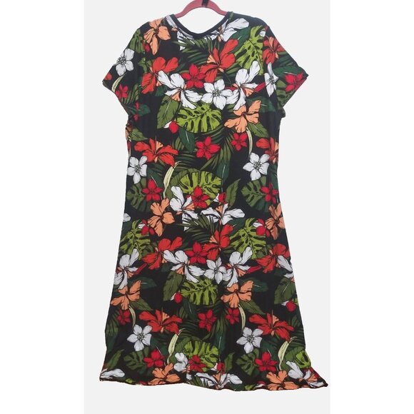 Cuddl Duds Dress Petite P3X Floral Vibrant colorful multicolor STRETCH SS knit - Picture 3 of 11